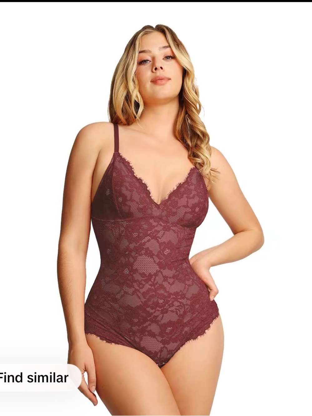 Lace Deep-V Neck Bodysuit Shapewear